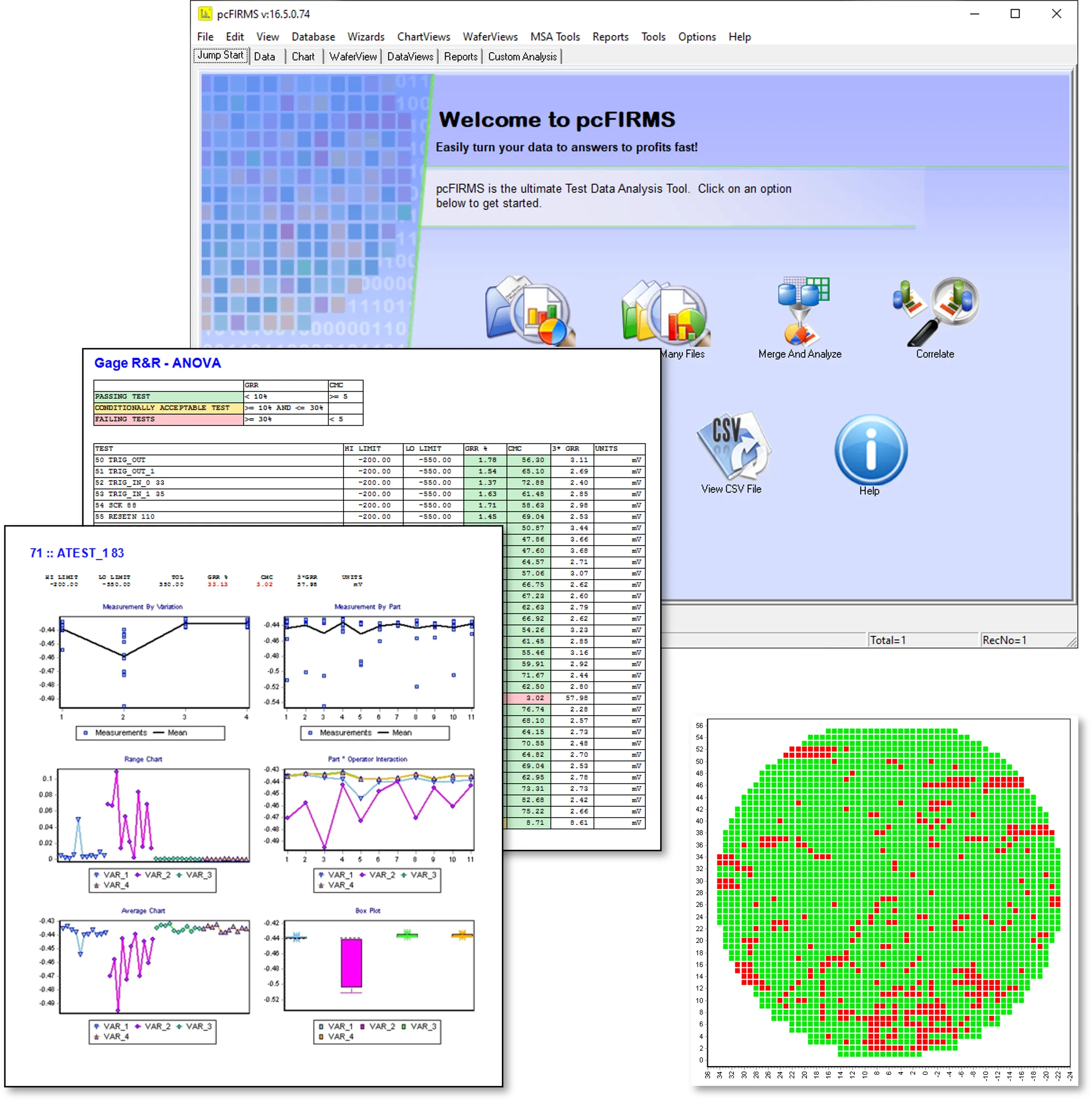 pcFIRMS Test Data Analysis